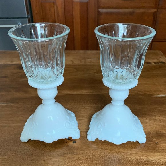 Westmoreland Glass Other - Pair of Westmoreland Milk Glass Candle Holders
